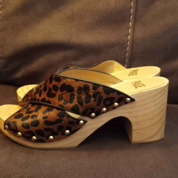 PAIGE Jules Genuine Calf Hair Mule Shoes size 6.5 - Picture 3 of 10